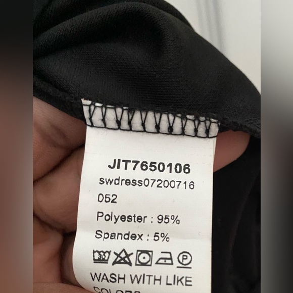 Off Shoulder Split Sleeve SHEIN Plus size Classic Black Dress - Picture 6 of 7